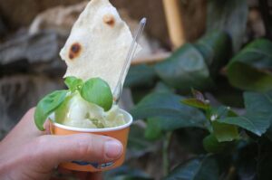 Ice cream with basil, Cinque Terre - food tour