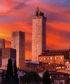 Enchanting romantic dinner in a medieval tower in a small village in Tuscany