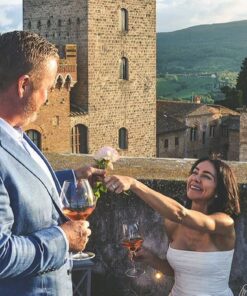 Enchanting romantic dinner in a medieval tower in a small village in Tuscany
