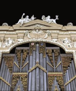 Ornate details of the ancient pipe organ in Bologna's San Petronio Basilica, a highlight of the UNESCO City of Music tour