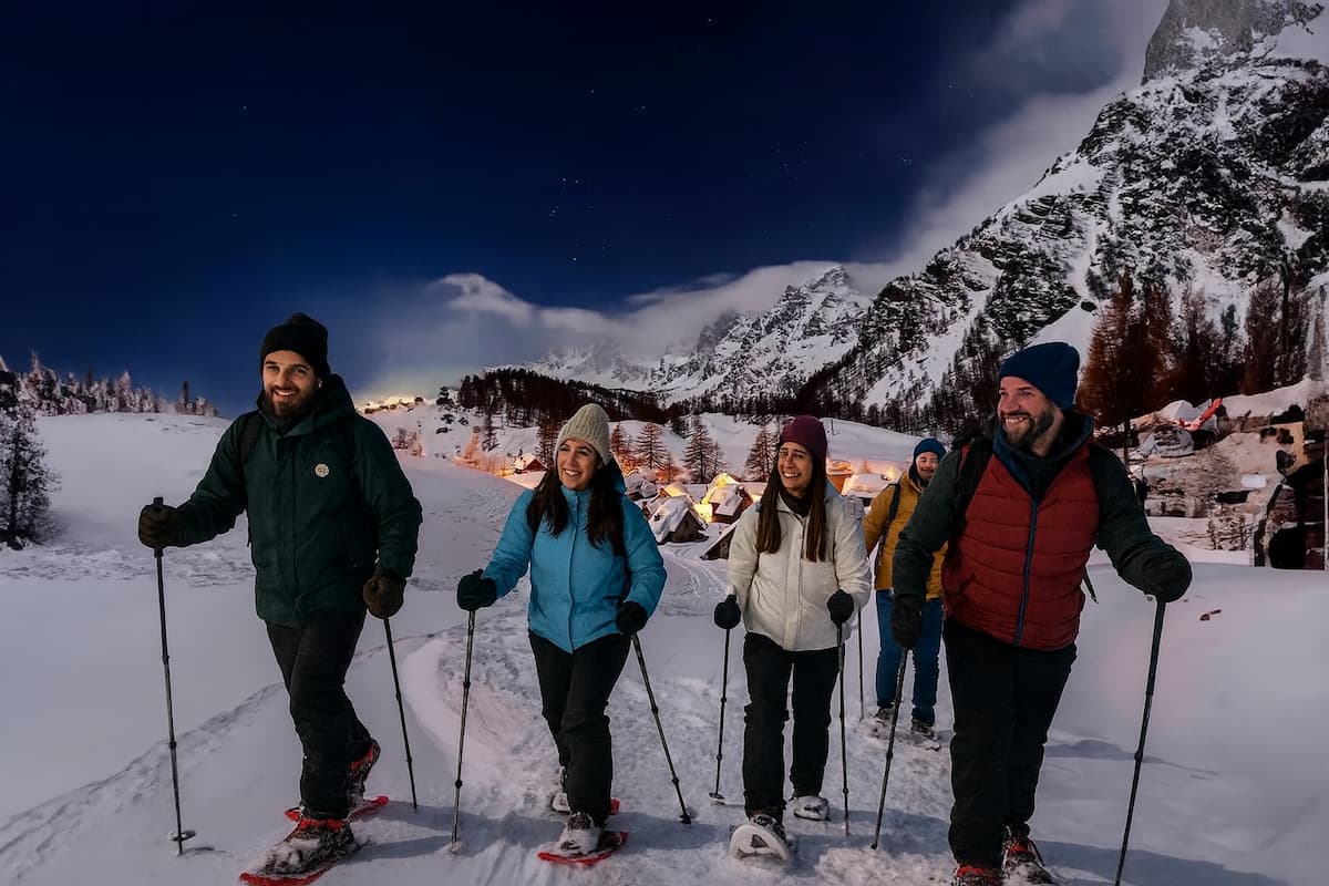 Snowshoeing and tasting in Alpe Devero